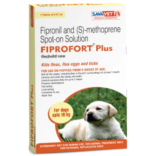 Fiprofort Plus Spot- Ticks & Fleas Solution for Dogs (Upto 10 kg)